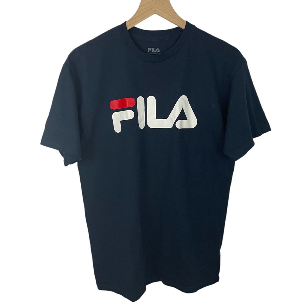 Men’s Fila Navy Blue Logo Tee Size Medium Disruptor II Shirt